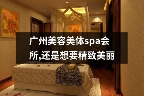 广州美容美体spa会所,还是想要精致美丽