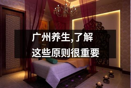 广州养生,了解这些原则很重要