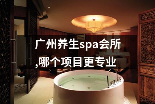 广州养生spa会所,哪个项目更专业