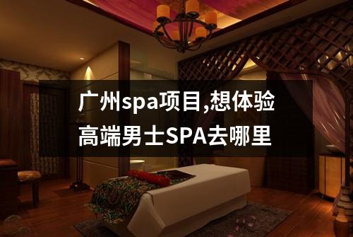 广州spa项目,想体验高端男士SPA去哪里