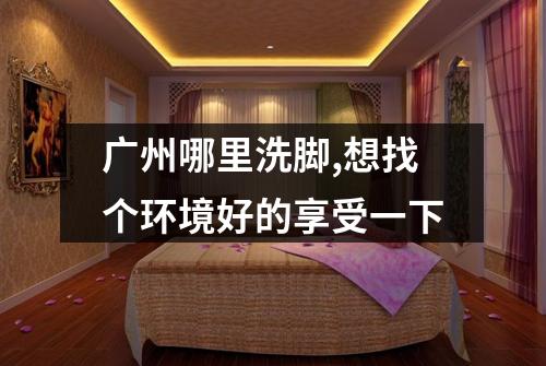 广州哪里洗脚,想找个环境好的享受一下