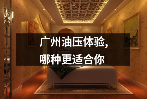 广州油压体验,哪种更适合你