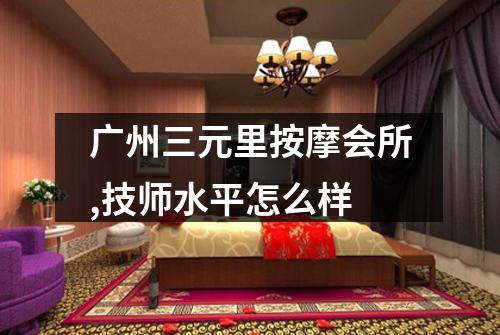广州三元里按摩会所,技师水平怎么样